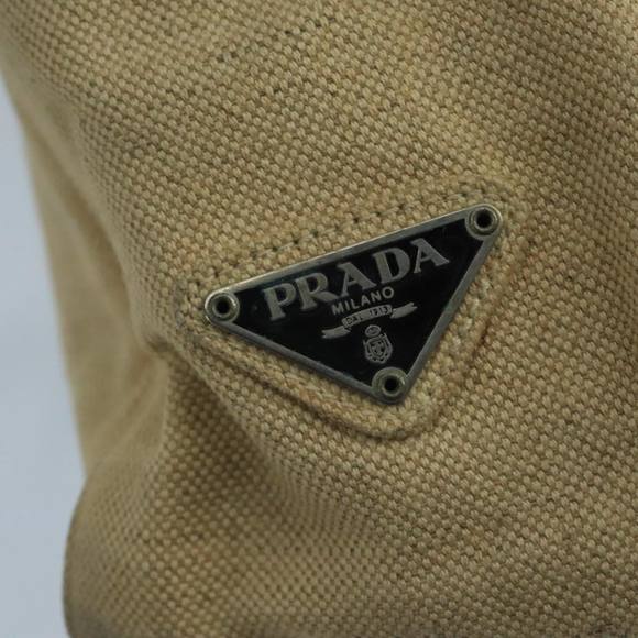 PRADA Tote Bag Canvas Beige Auth ti2434 - Picture 14 of 16